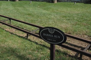 barrels go down these rails after bottling