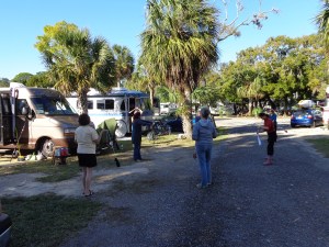 Cherie (2nd from left) giving us instruction