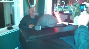 playing piano with the manatee