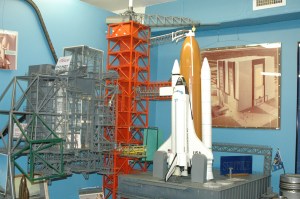 model of space shuttle launch pad